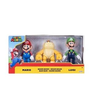 Nintendo Mario, Luigi, and Boom Boom 4"Action Figure Set - 3pk
